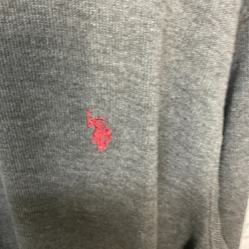 Us Polo Assn Men Gray Pullover Sweater Zip Up Mock Neck Long Sleeve Shirt XXL U2 - Picture 8 of 12